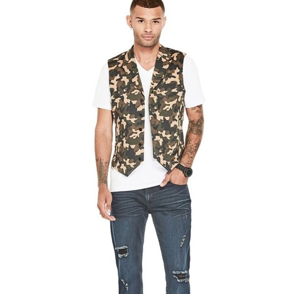 New Men's G by GUESS Tycho Camo Vest - Picture 4 of 8